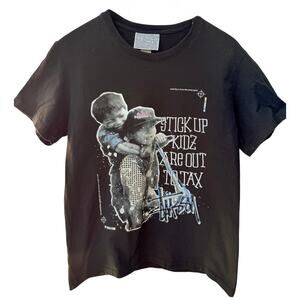 Stussy Graphic T Shirt Mens Large Black Stick Up Kidz Streetwear Tee